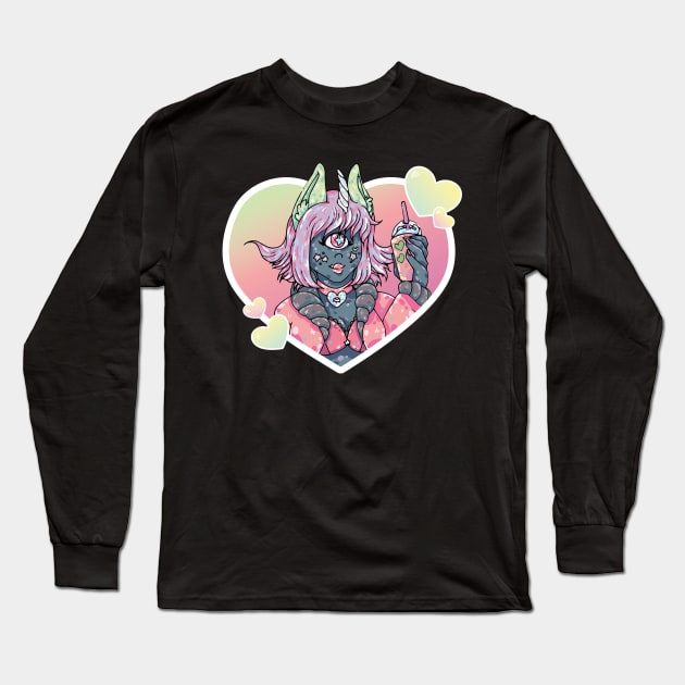 Chai Vaporwave Monster Girl Long Sleeve T-Shirt by The Craft Coven